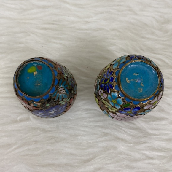 Vintage Cloisonné Enamel Miniature Vase - Picture 6 of 7